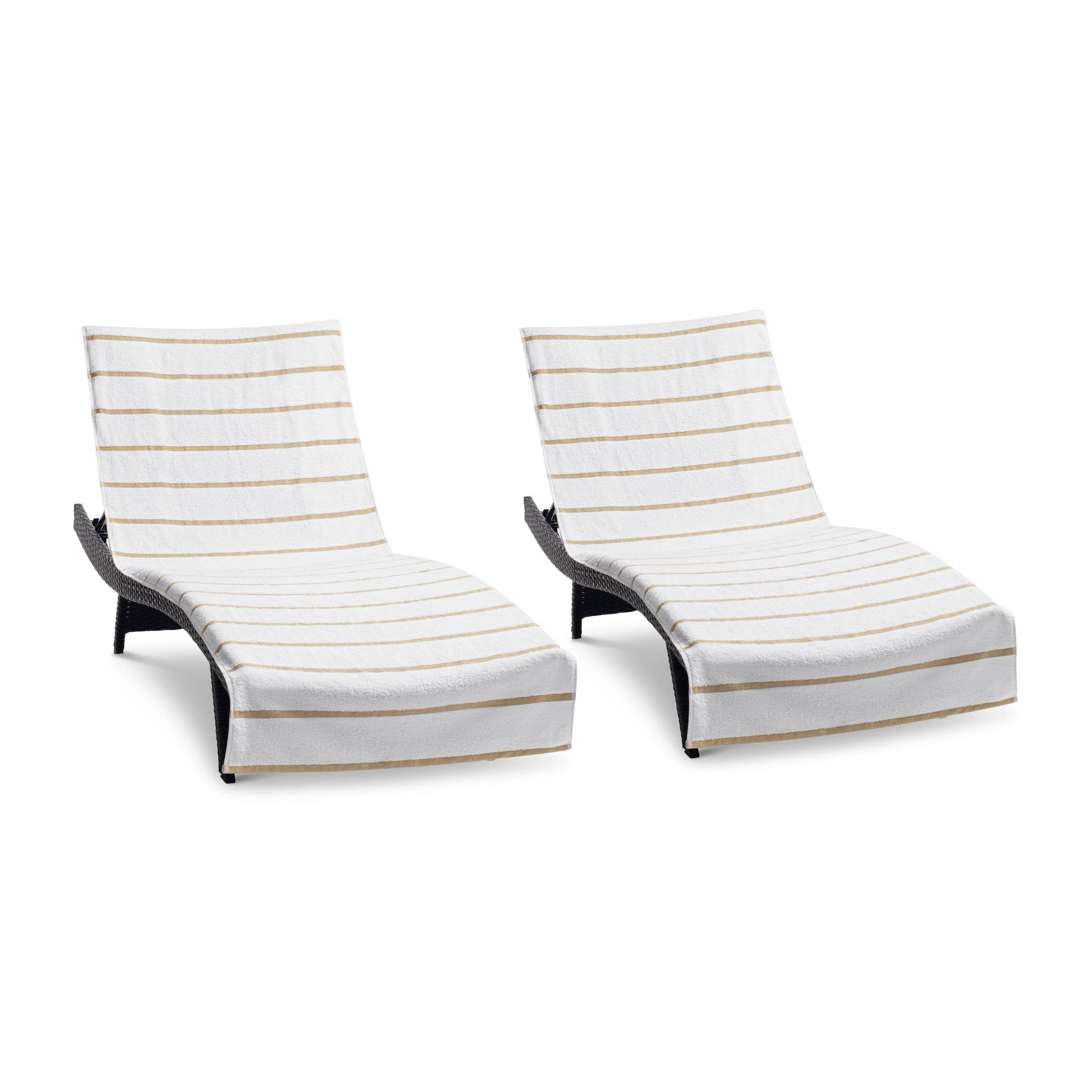 Arkwright Home - Wholesale Beach Towel - 2 Pack of Chaise Lounge Chair Towels, Fitted Pocket0