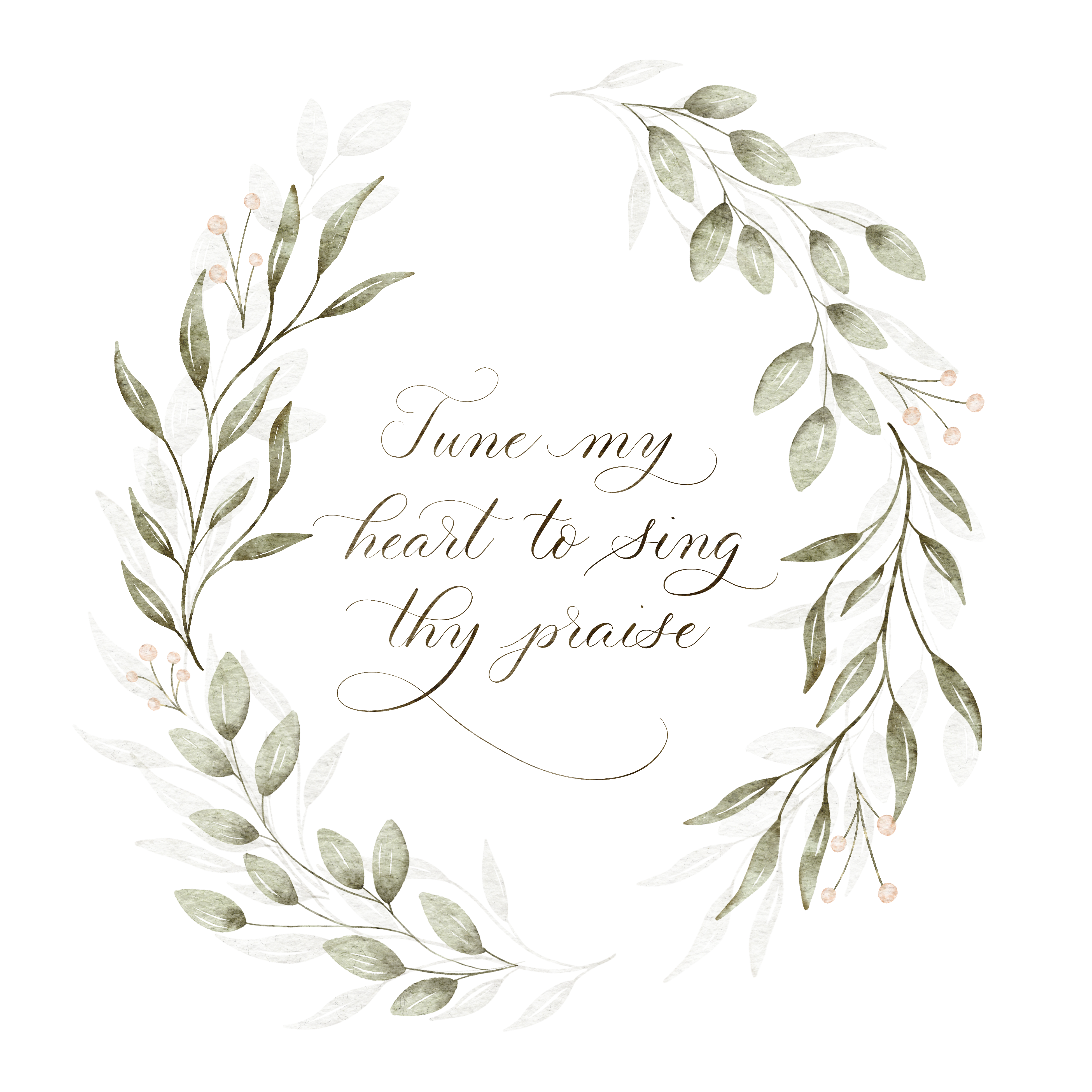 Blue Skies Lettering - Wholesale Tea Towel - "Tune My Heart to Sing Thy Praise" Flour Sack Tea Towel1