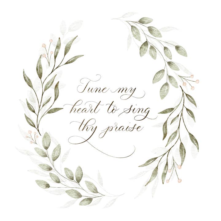 Blue Skies Lettering - Wholesale Tea Towel - "Tune My Heart to Sing Thy Praise" Flour Sack Tea Towel1