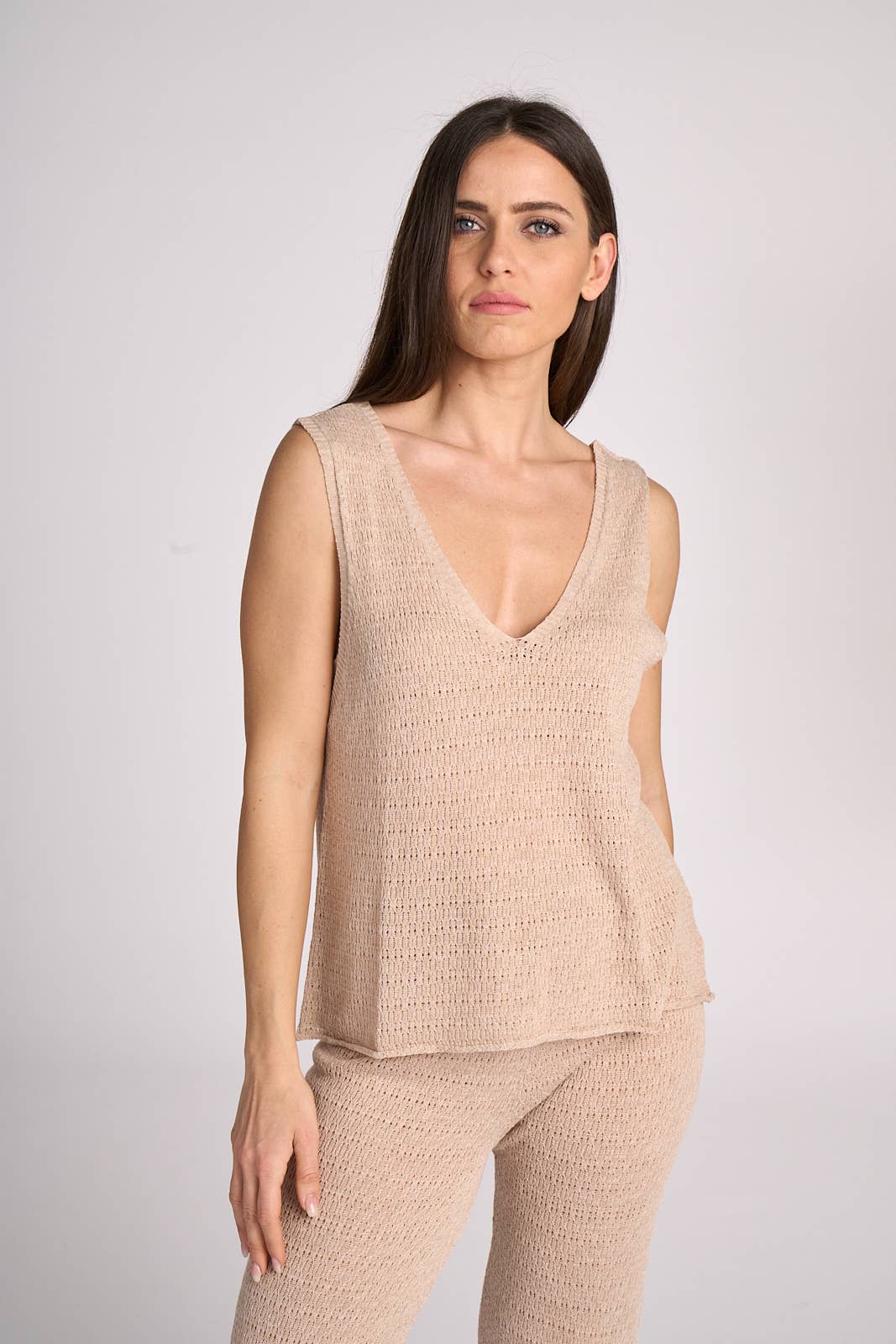 TENNÉ - Vendita all'ingrosso Top in maglia - Donna - Top lavorato a maglia con scollo a V - Valeria13