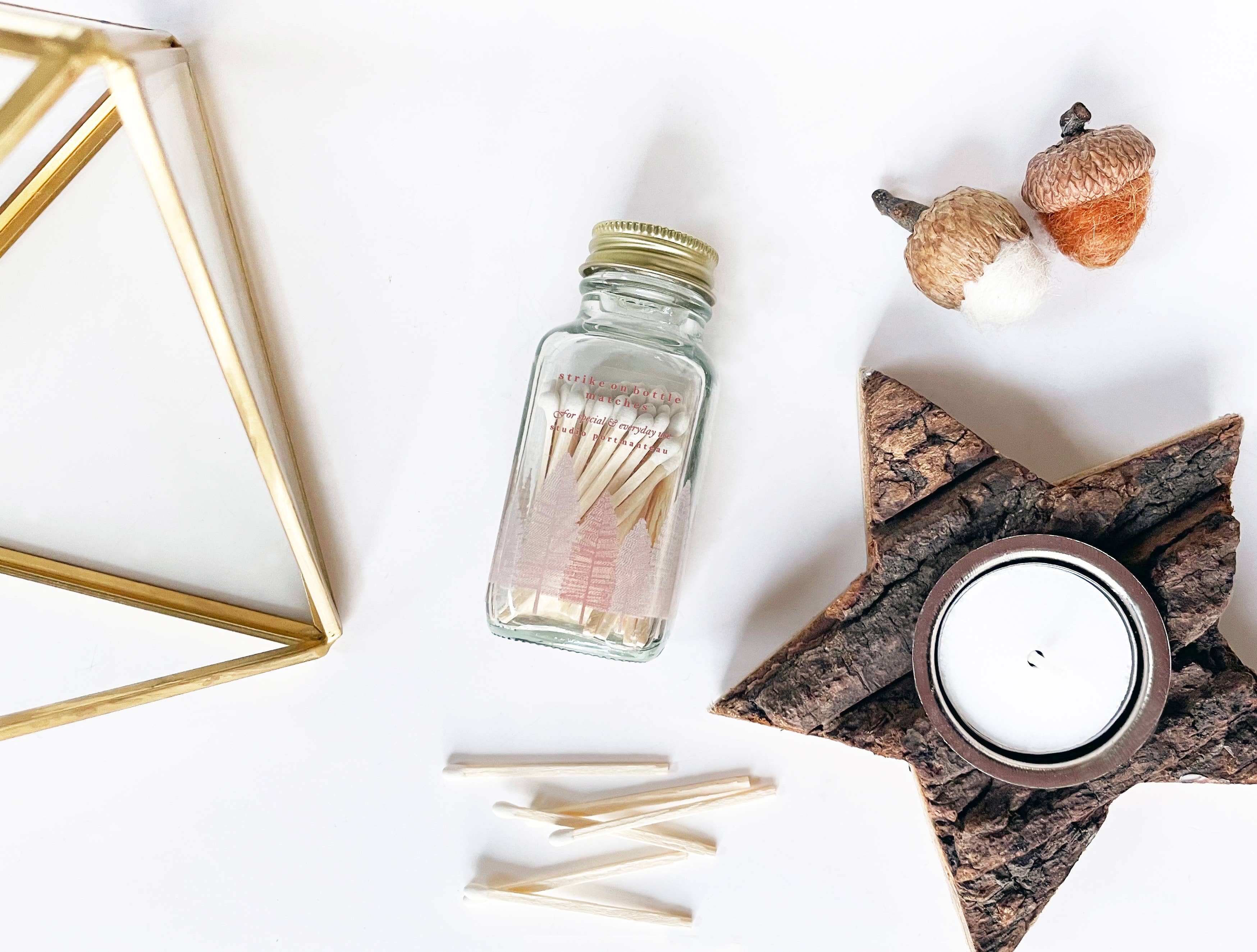 Studio Portmanteau - Wholesale Matches - Variety Pack of Noble Fir Trees 2" White Match Jars4