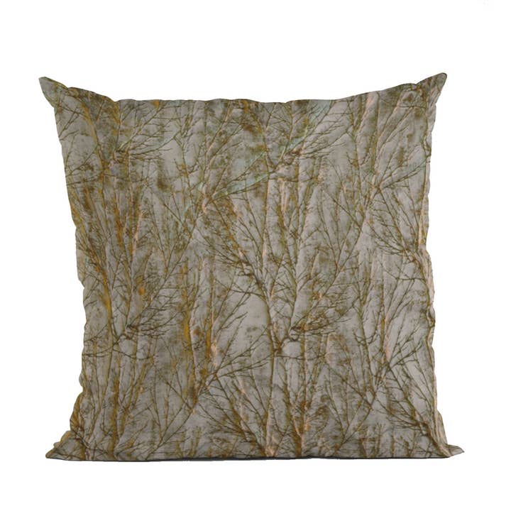 Plutus Patina Yarns Shiny Fabric With Twig Pattern Luxury Throw Pillow for wholesale by Plutus Home Brands