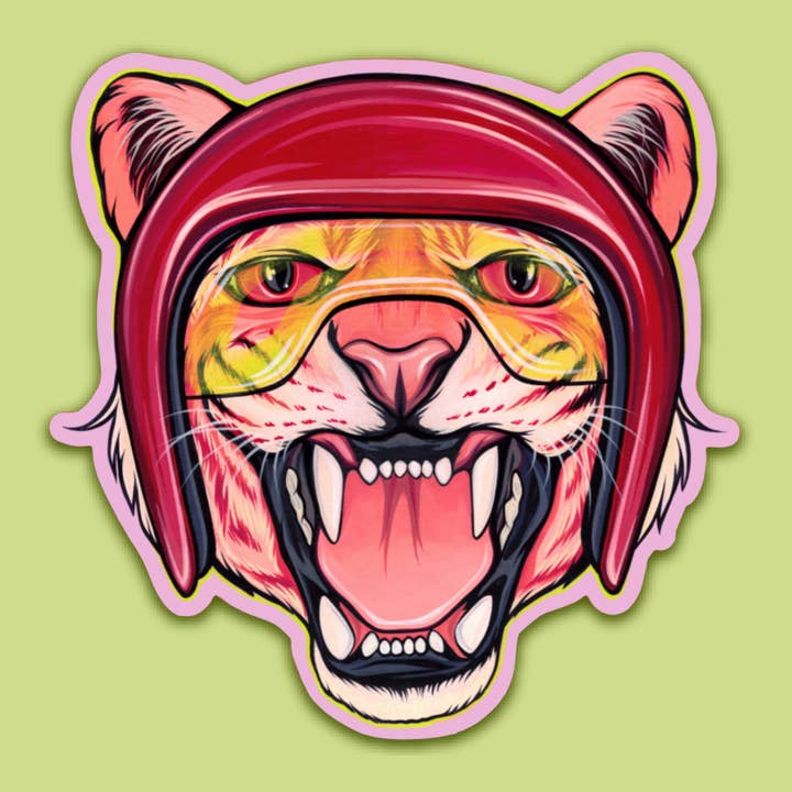 3” Vinyl Diecut Sticker - SuperFast Tiger for wholesale by Kaitlin Ziesmer