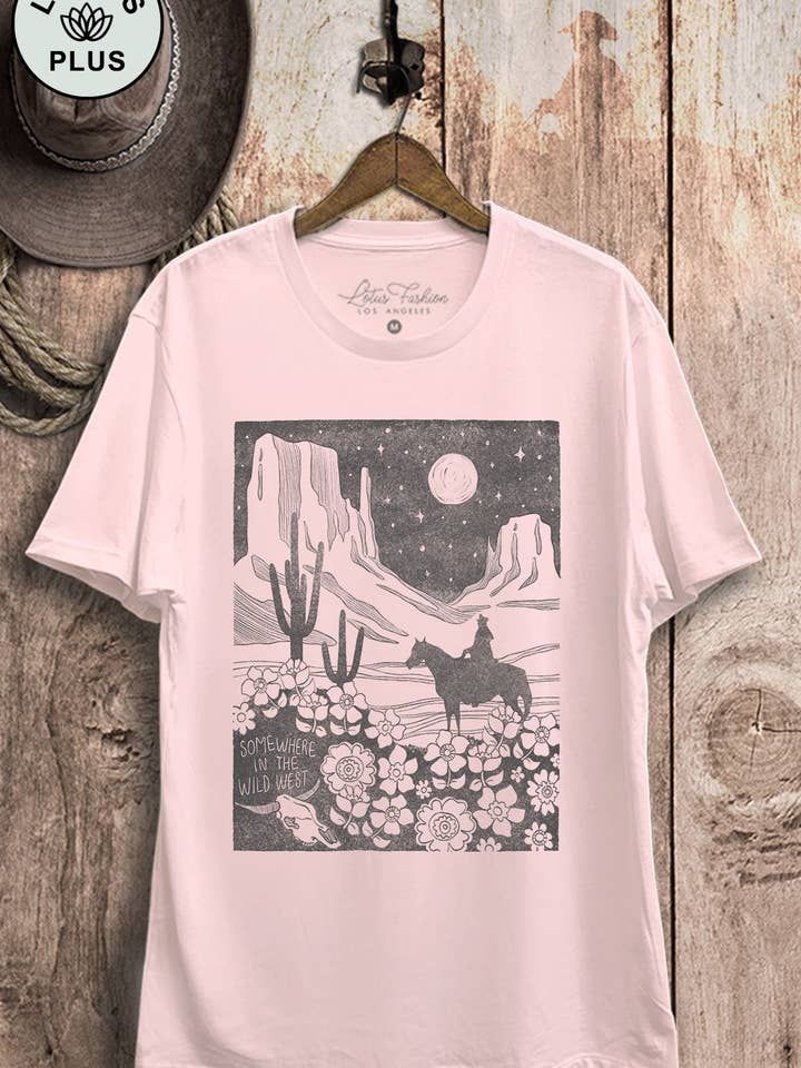Lotus Fashion Collection - Wholesale Screen Printed T-Shirt - Women's - Somewhere In The Wild West Graphic Top2