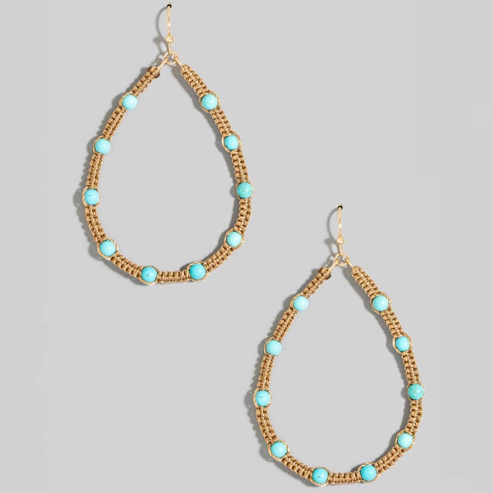 The Looks by Fame Accessories - Wholesale Hangende/ronde oorbellen - Steen Station Kralen Geregen Druppelvormige Oorbellen3