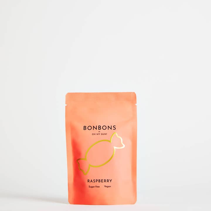 Raspberry Bonbons - Sugar-less Hard Candy | Vegan for wholesale by OH MY GUM! UK