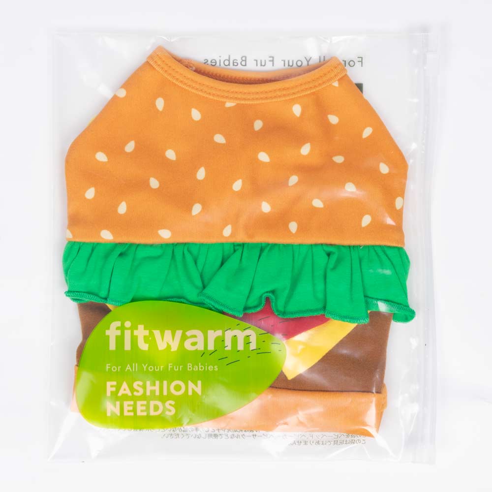 Orange Hamburger Dog Costume for wholesale on Faire0