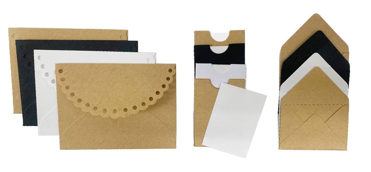 Angels Craft - Vente Enveloppe - Mini-enveloppes en assortiment de 3 couleurs et styles 12 carats1