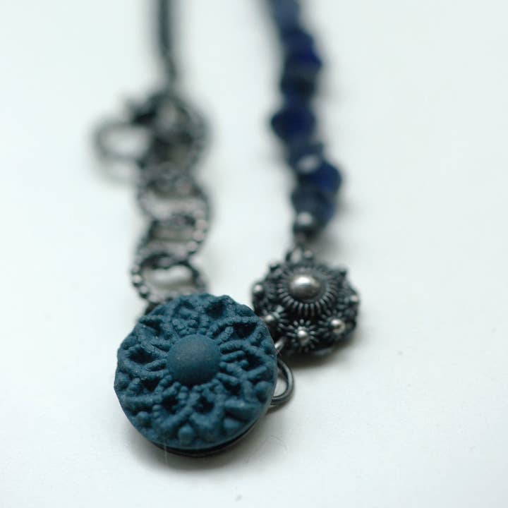 colar de botão estrela porcelana gasolina por atacado de Hester Zagt Sieraden