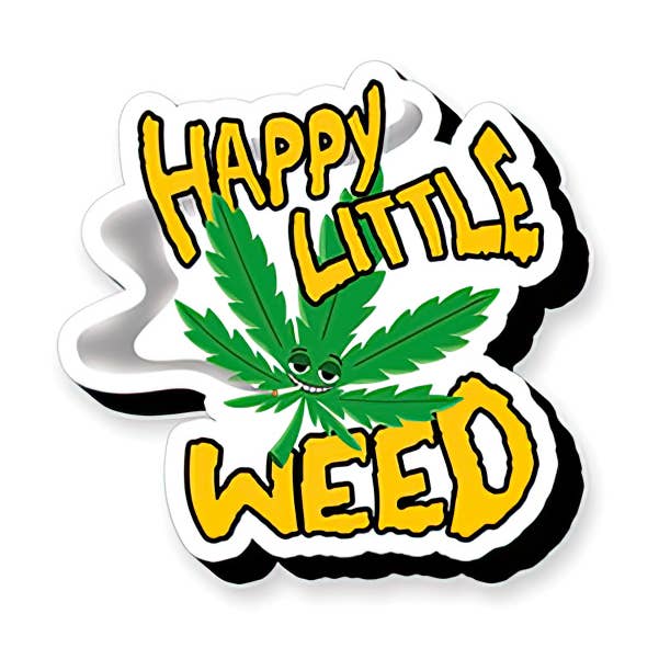 Aimant en forme de feuille Happy Little Weed pour la vente par Gypsy Rose