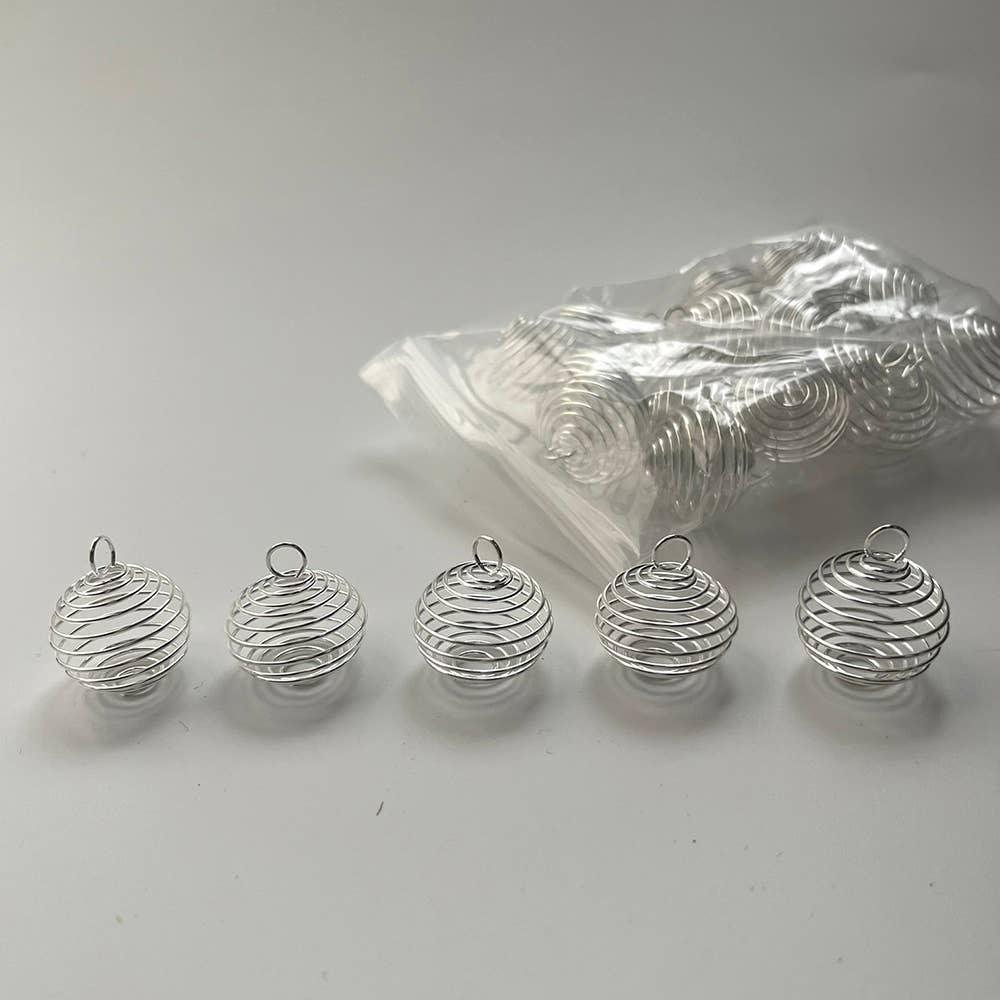VIE – wholesale Individual charm/pendant – Metal Spiral Cage Pendant, 2cm, Single2