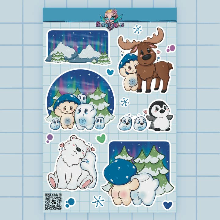 Northern Lights Sticker Sheet for wholesale by Eclectic Scribbles