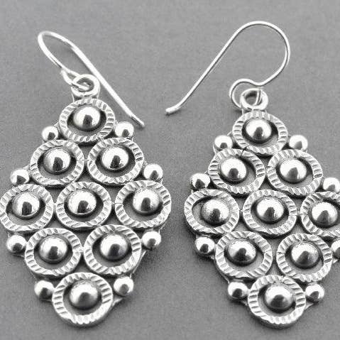 Makers & Providers - Wholesale Dangle earrings - Tribal Fabric Earring - Sterling Silver0