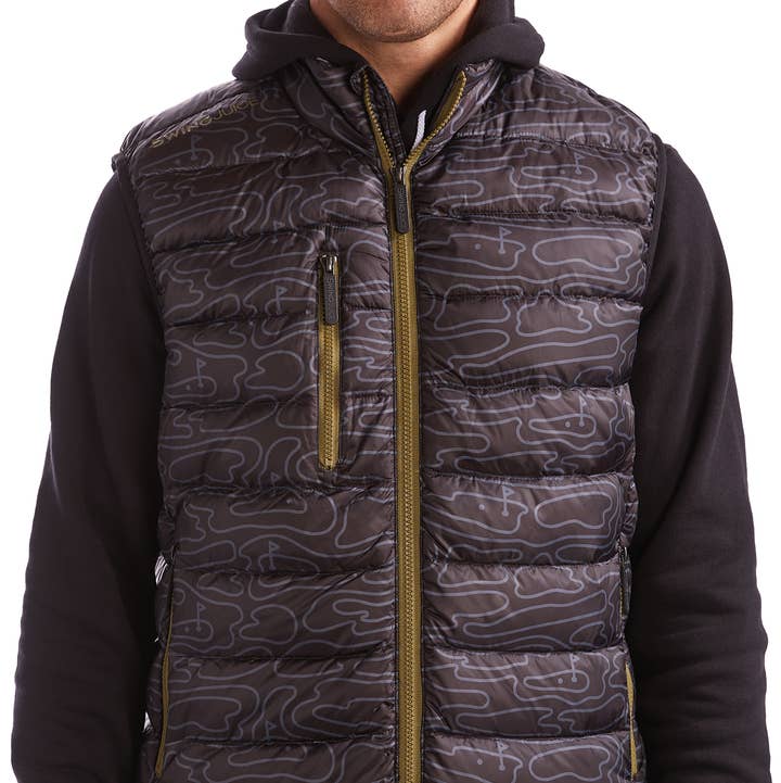 Rhythmic Lines Packable Puffer Vest for wholesale by SwingJuice