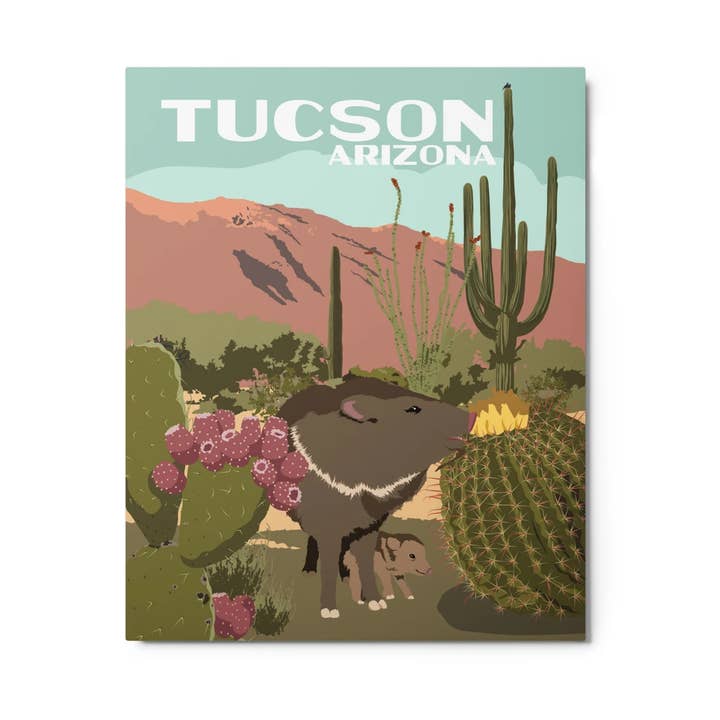 Stampa 8x10 Javelina & Cucciolo per la vendita all'ingrosso da parte di RetroTrek, DBA Sunny Days Gifts