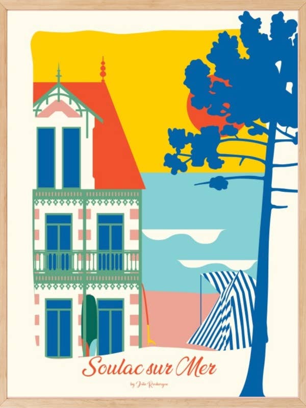 SOULAC SUR MER Poster, Seaside for wholesale by Julie Roubergue
