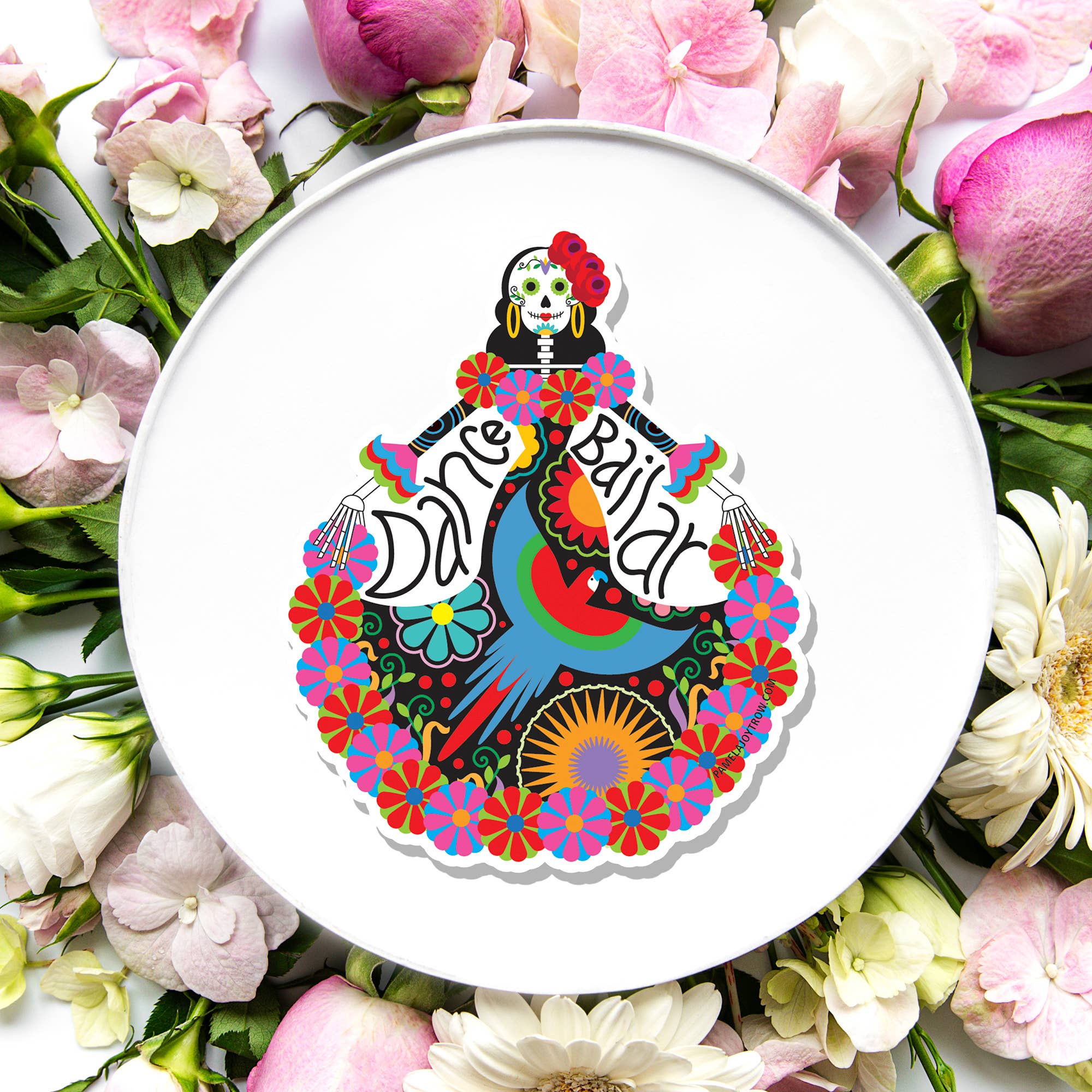 The Art of Pamela Joy Trow – Engroshandel Klistermærke – Catrinas Dance Day of the Dead Sticker2