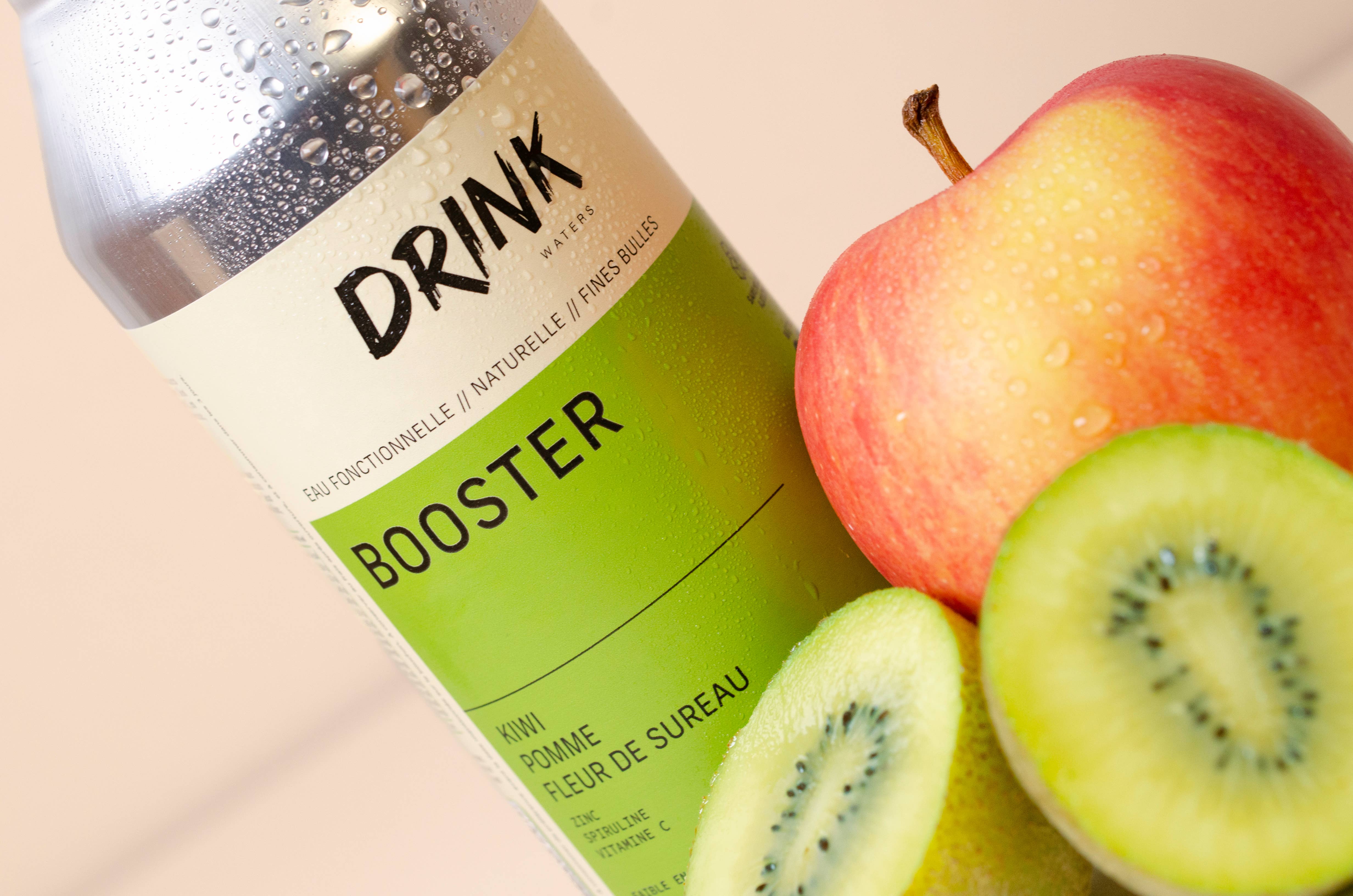 Drink Waters - Vendita all'ingrosso Acqua frizzante - Acqua frizzante funzionale BOOSTER dalle Alpi in alluminio3