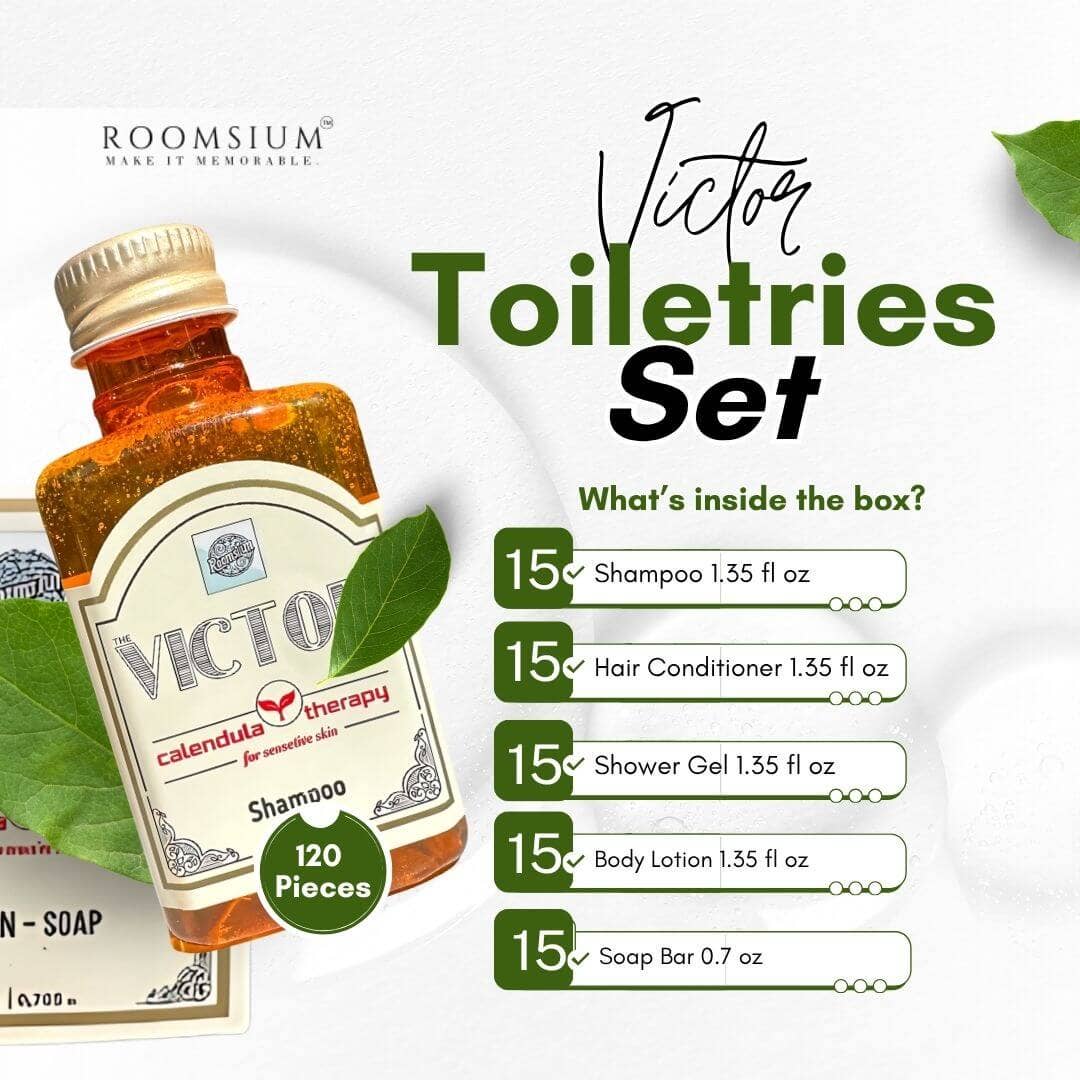 Roomsium - Wholesale Bath & body set - Roomsium Victor 75-Piece Guest Toiletries Set – Luxury Guest Bathroom Supplies | Made in Turkey3