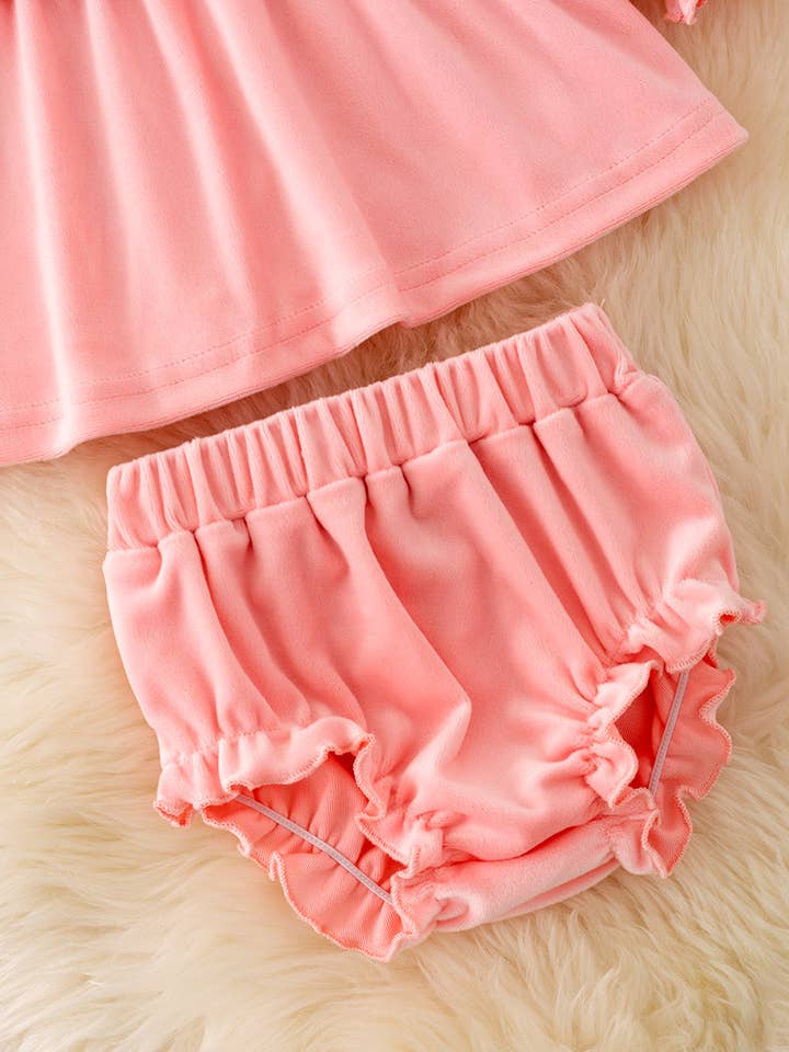 Kids Charm Online - Vente Ensemble de vêtements – bébé - 🍁Ensemble bébé doux en velours brodé Turquie. RPG40549 AMY2