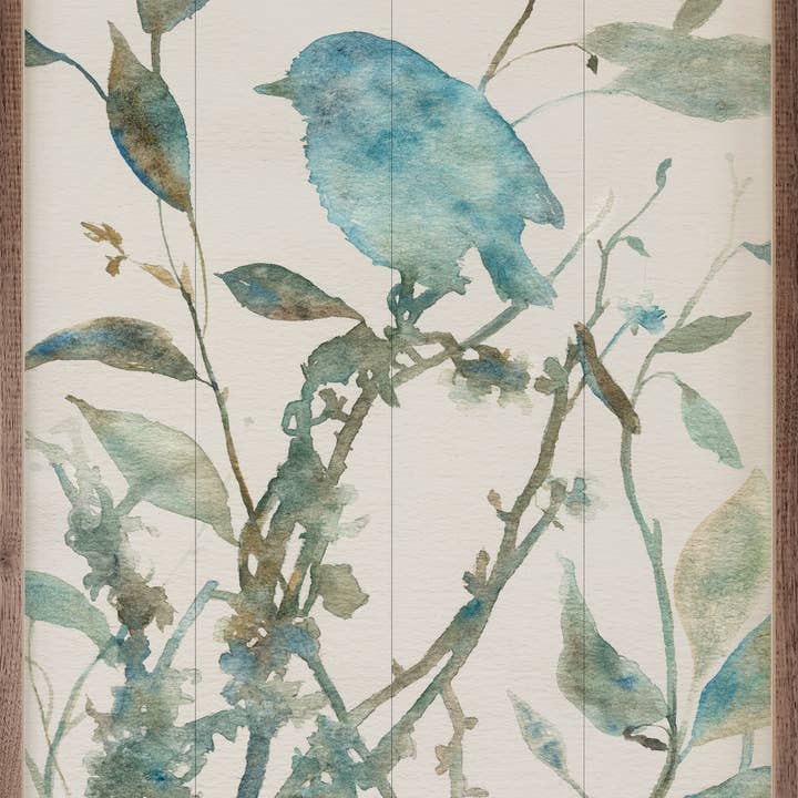 Kendrick Home - Wholesale Art Print - Teal Bird Silhouette II By Carol Robinson