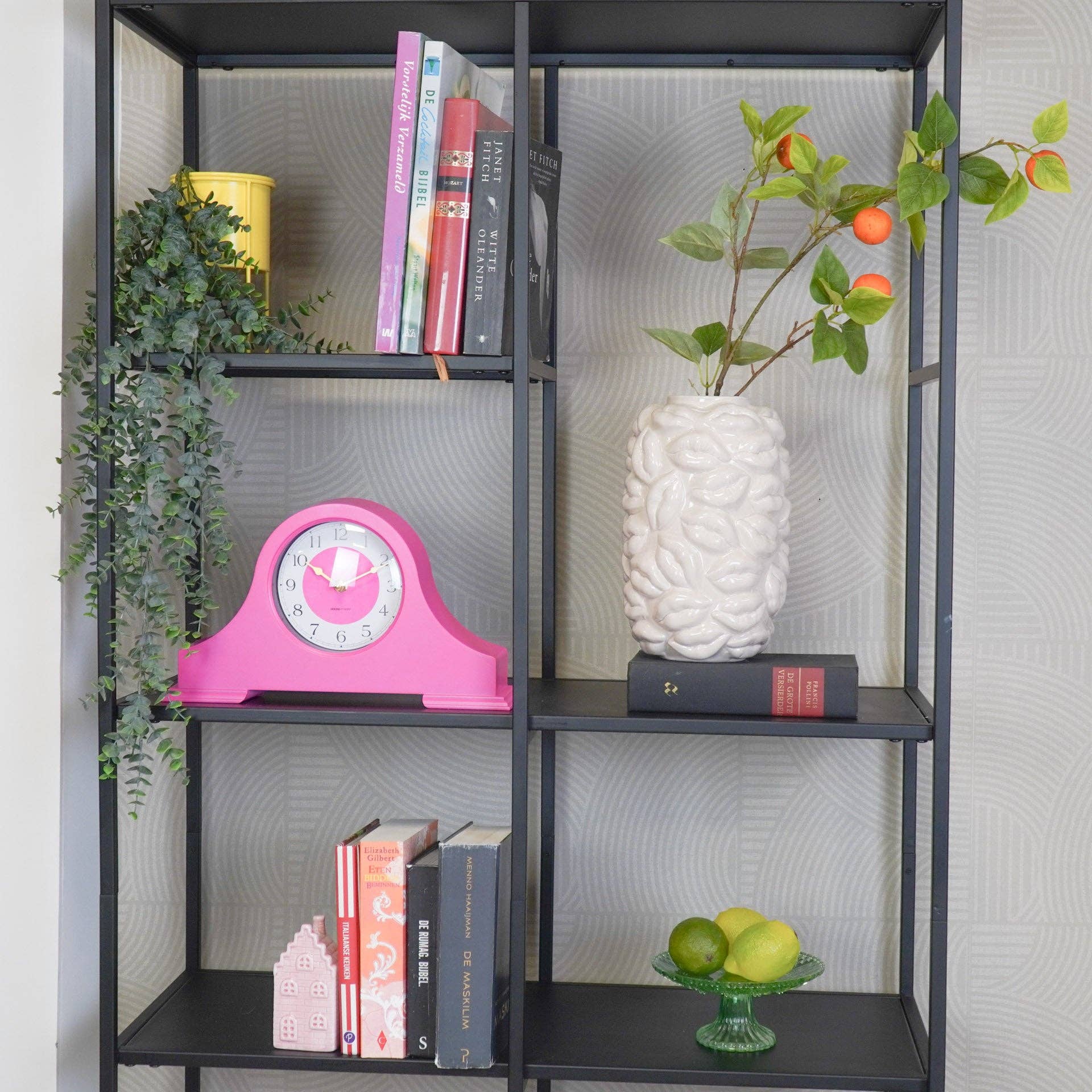 Housevitamin bv - Wholesale Desk Clock - Clock - Mantel Clock- Neon Pink - 36x8,5x20 cm2