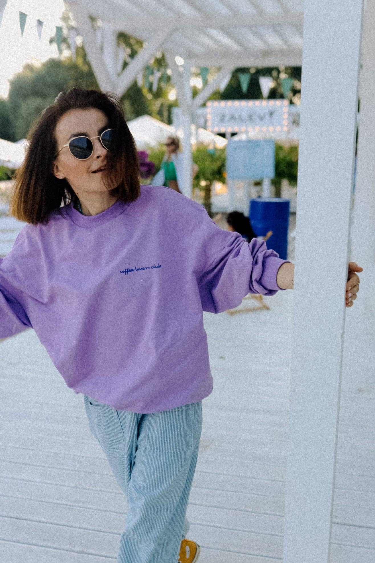 Dont Grow Up - Wholesale Graphic Sweatshirt - Women's - BIG COFFEE LOVER ON PURPLE - SWEATSHIRT (DELIVERY APPROX. 14 DAYS)8