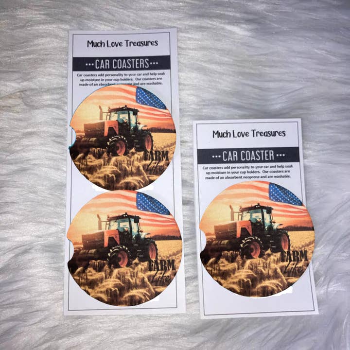 Farm Life 2 Car Coaster for wholesale by Much Love Treasures