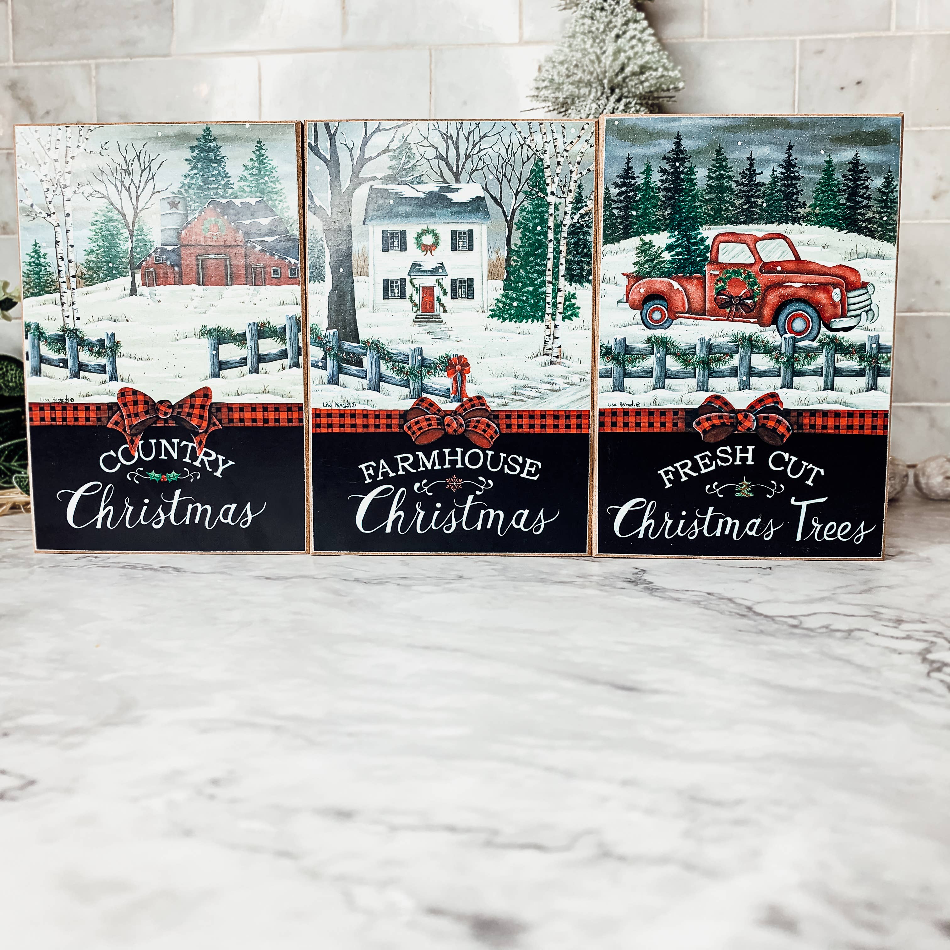 Gia Roma - Vente Décoration de Noël - Panneau « Merry Christmas to all & to all a Good Night », rouge43