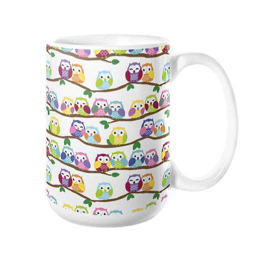 Sharptooth Snail - Vendita all'ingrosso Tazza - Tazza da caffè colorata con gufi sui rami
