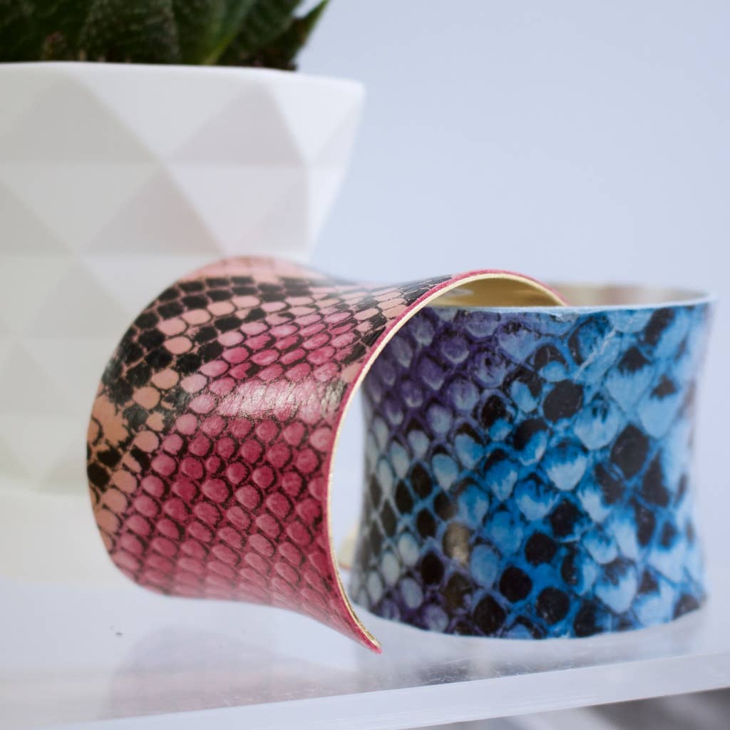 a.v. max - Wholesale Cuff Bracelet - Leather Wrapped Concave Cuff|SAMPLE SALE20