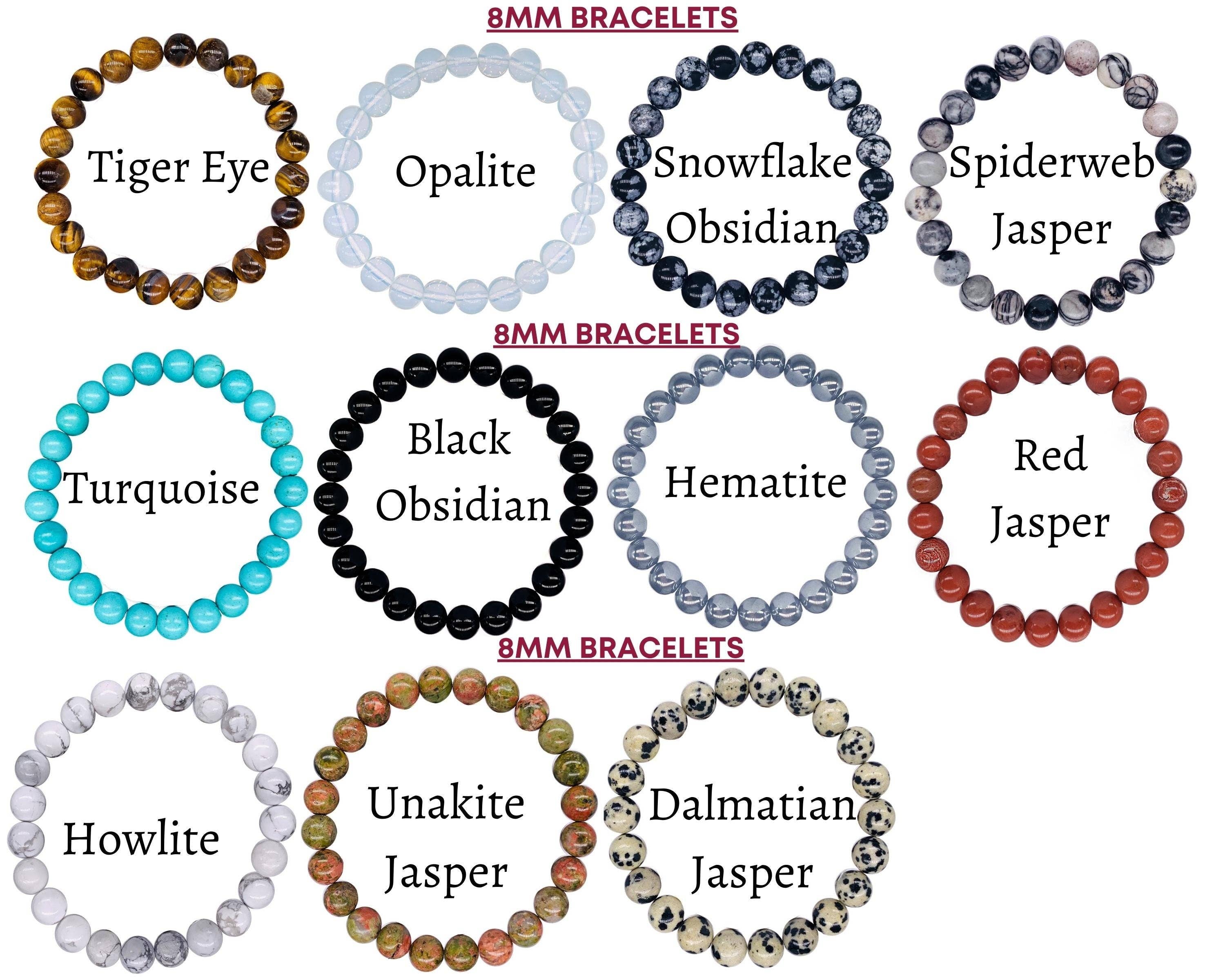 Soul Charms - Wholesale Beaded Bracelet - Crystal Bracelet for Women Men, 8mm, 4mm Bead Bracelet Stack6