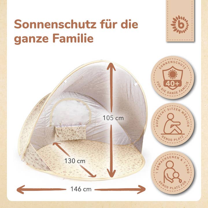 Bieco Spielwaren - Wholesale Beach Accessories - POP UP BEACH TENT VINTAGE FLOWERS3