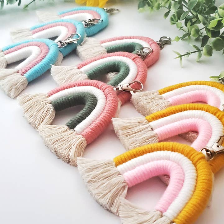 Cord + Quartz - Wholesale Keychain - Women's - Macrame Rainbow keychains