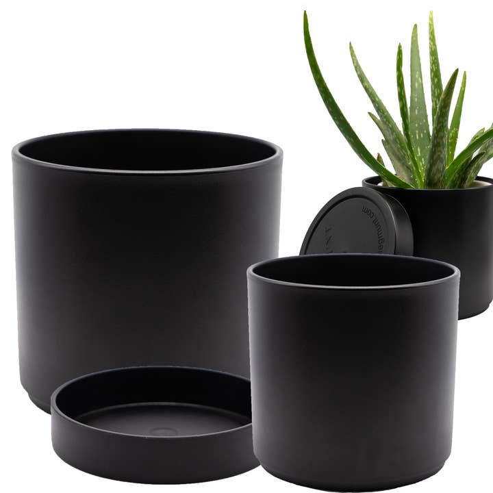 SiegmuntTrade LLC - Wholesale Plant Pot - 4 Pack Plastic Plant Pots Indoor, 4/5/6/7 Inches20