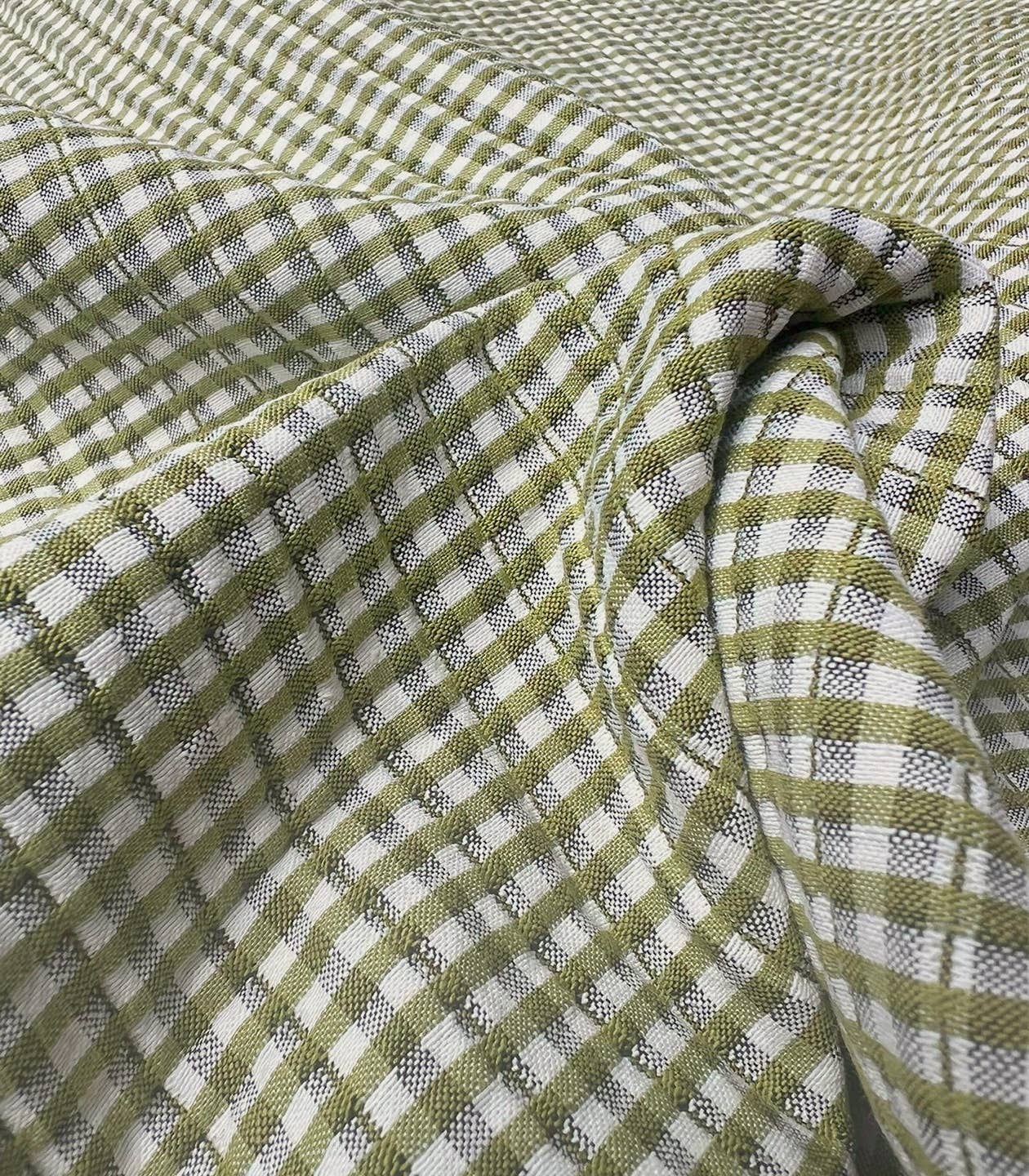 COUSETTE - Wholesale Fabric - Quilted Gingham Fabric - Kiwi Green4