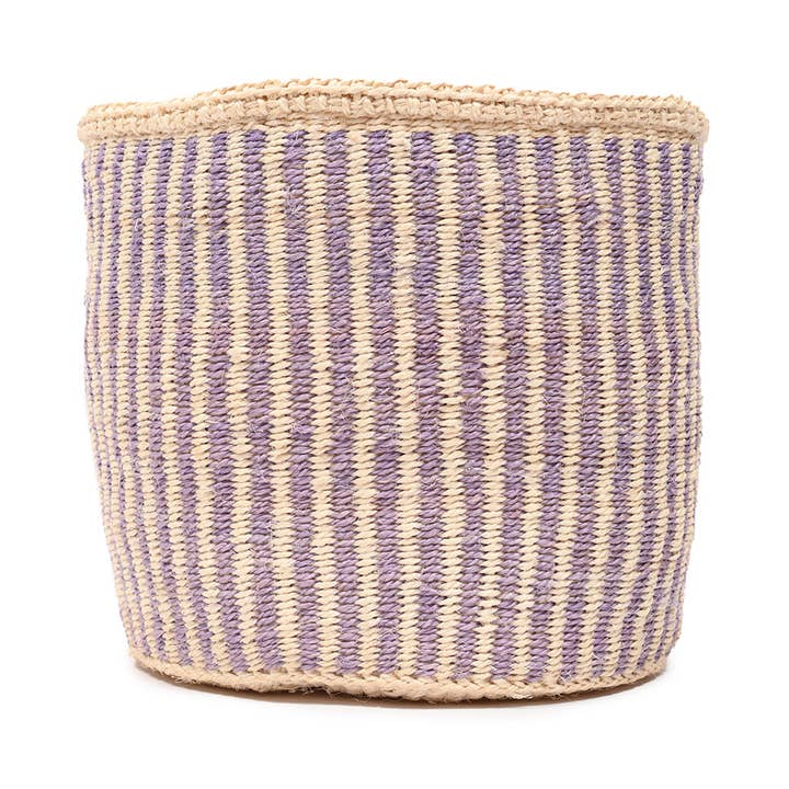 Roxa UMEME: Cesto de Armazenamento Lavanda Pinstripe para venda a revendedores na Faire2