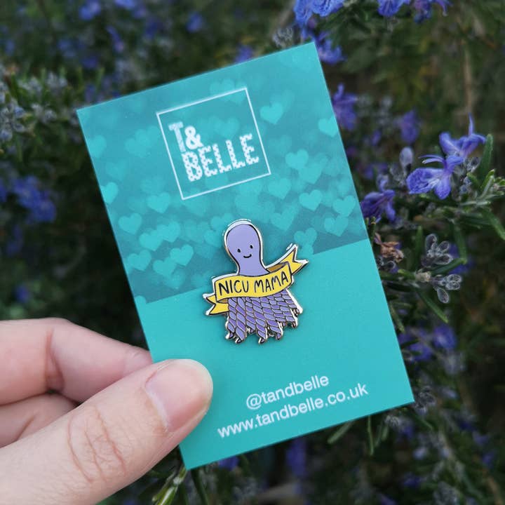 Nicu Mama Premature Baby Keepsake Pin Badge - Purple for wholesale by T & Belle