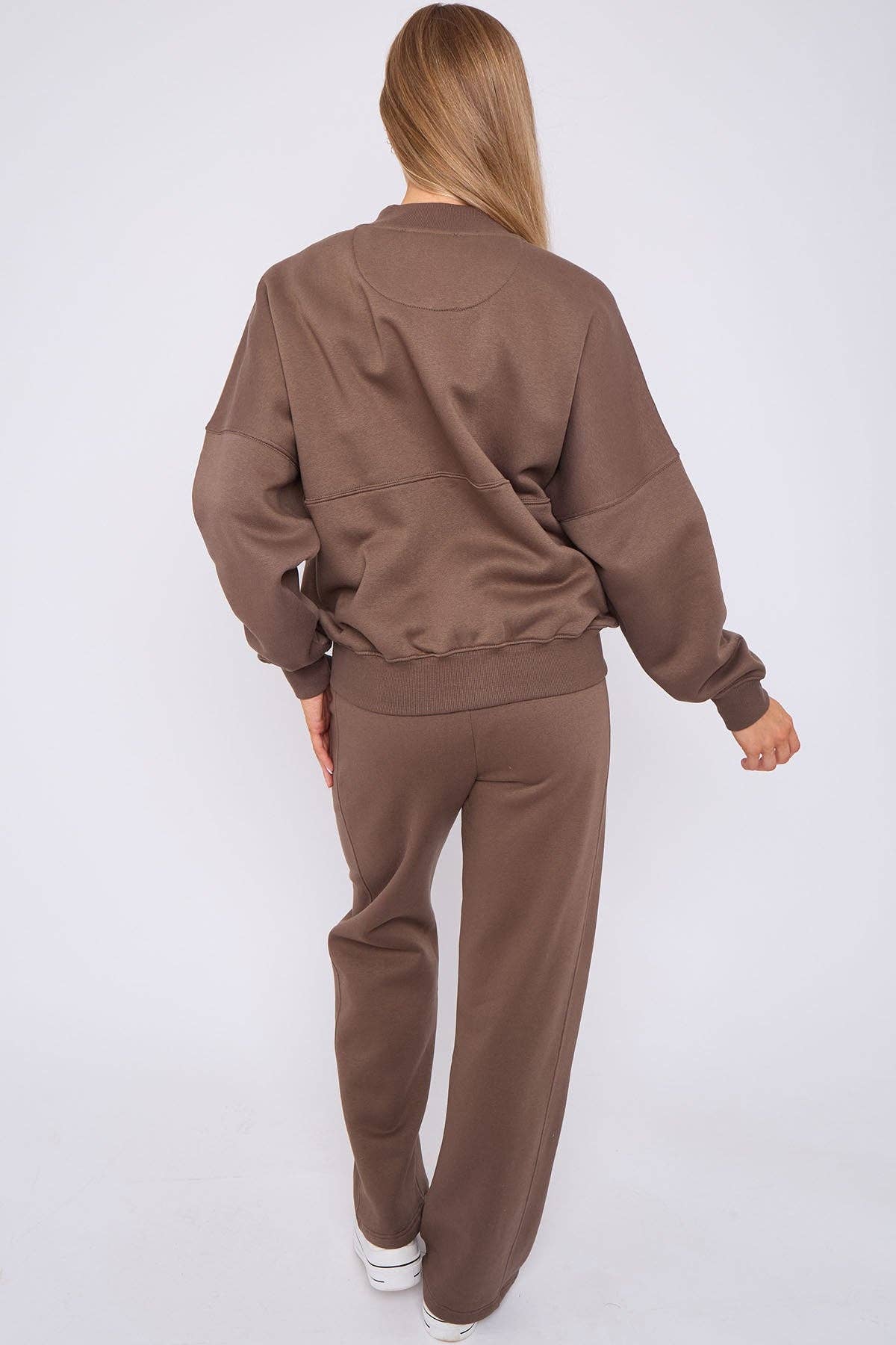 AX Labels - Wholesale Top & Pant Set (NOT Loungewear) - Women's - Oversized Bomber Style Fleece Zipper Co-ord67