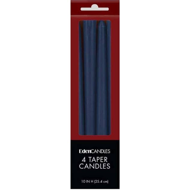 Eden Candles / David Oreck Candles - Wholesale Tapered Candle/Candlestick - Taper Dinner Candles, Set of 4 - 10 Inch - Dark Blue