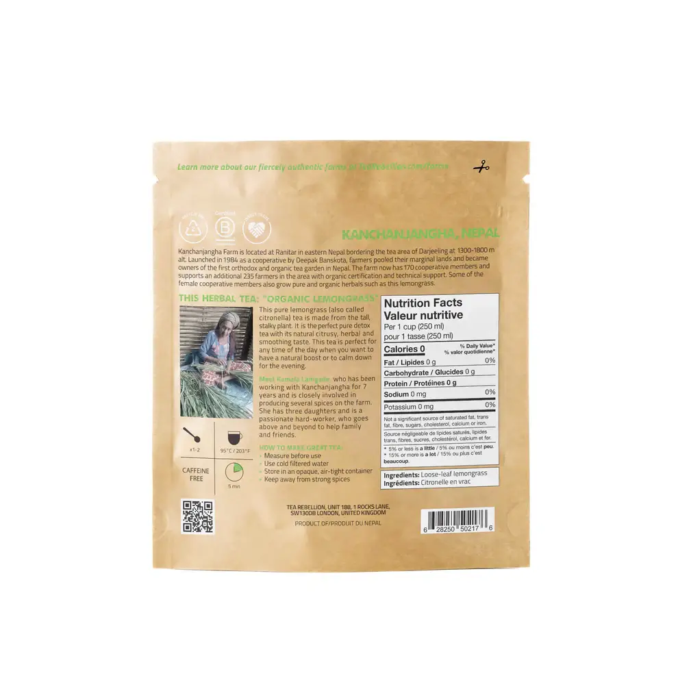 Tea Rebellion - Venta al por mayor Bolsitas de té - Lemongrass - Té de hierbas | Nepal | Bolsas de pirámide biodegradables7