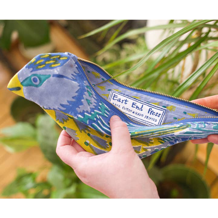 East End Press - Wholesale Pencil case/pouch - Blue Tit Fabric Case