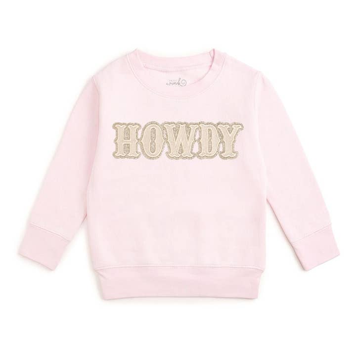 Howdy Patch Sweatshirt - Western Apparel - Kids Clothing for wholesale by Sweet Wink