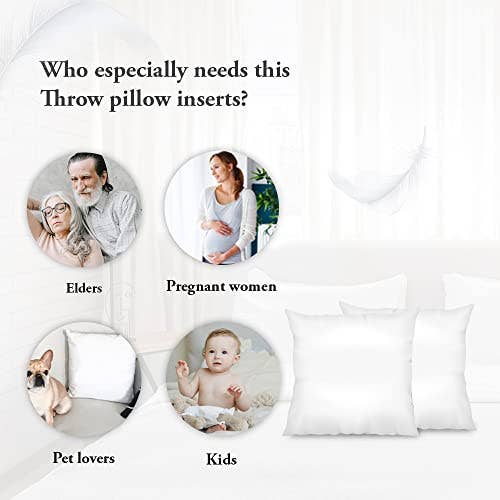 Ergodebrands - Wholesale Pillow Insert - Throw Pillow Inserts - White, 18 x 18 inches (Set of 2)2