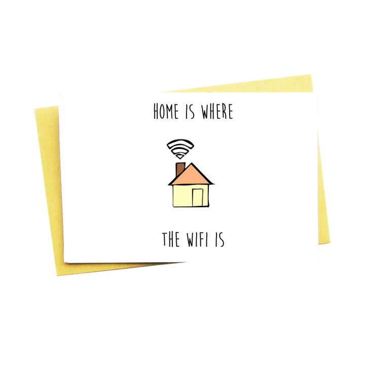 Thuis is waar de wifi wenskaart is voor wholesale door Nocturnal Paper