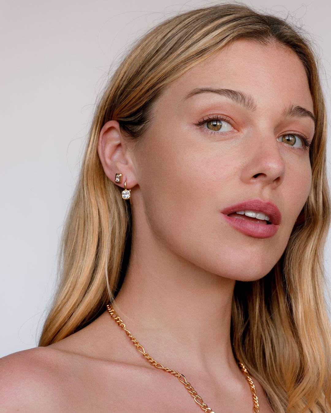 Luv AJ - Wholesale Stud/Post Earrings - The Emerald Bezel Studs (Gold Ships Mid January)2