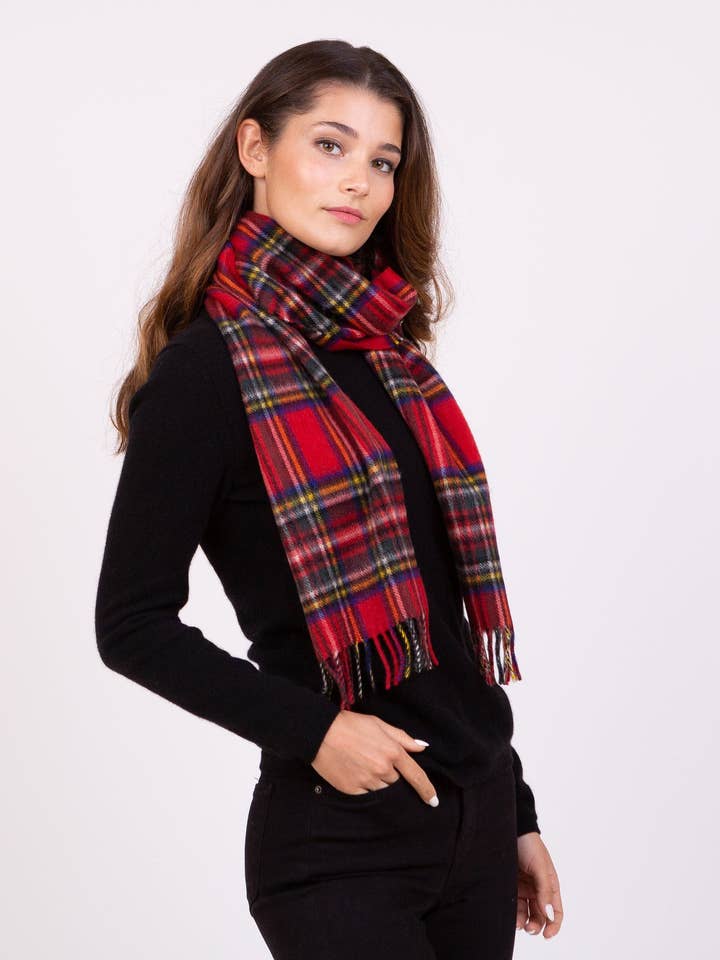 Made in Scotland Cashmere Scarf Royal Stewart Heritage Tartan for wholesale by Kiltane