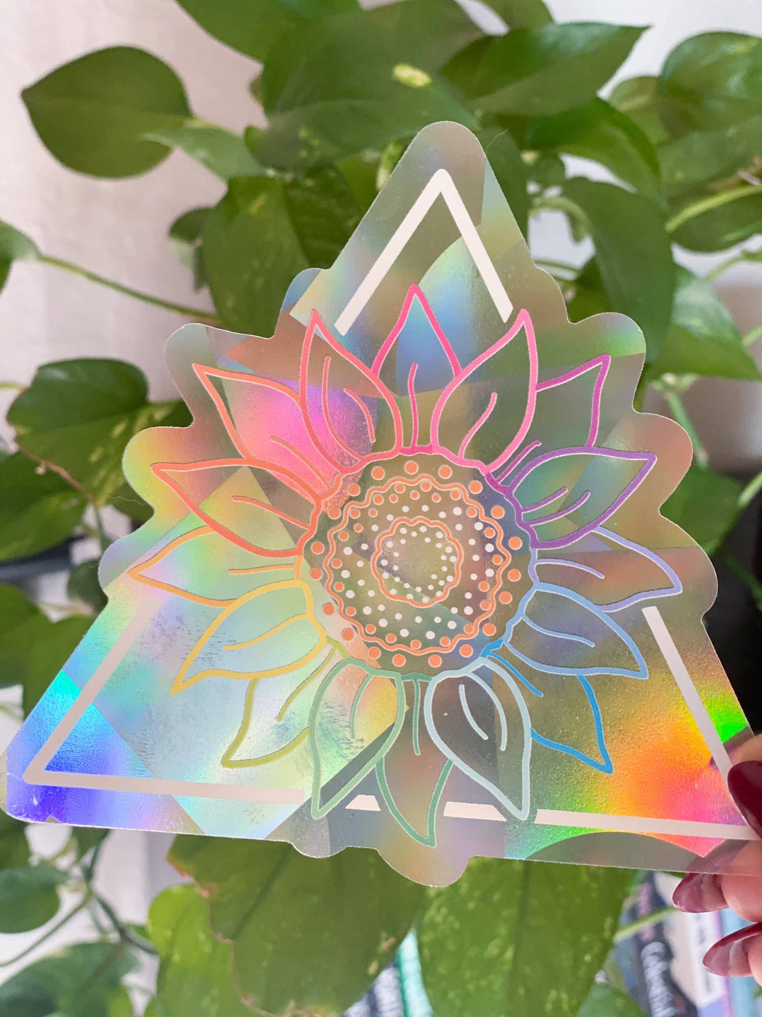 Chelzart - Wholesale Suncatcher - Rainbow Sunflower Suncatcher Decal | Floral Accessories6