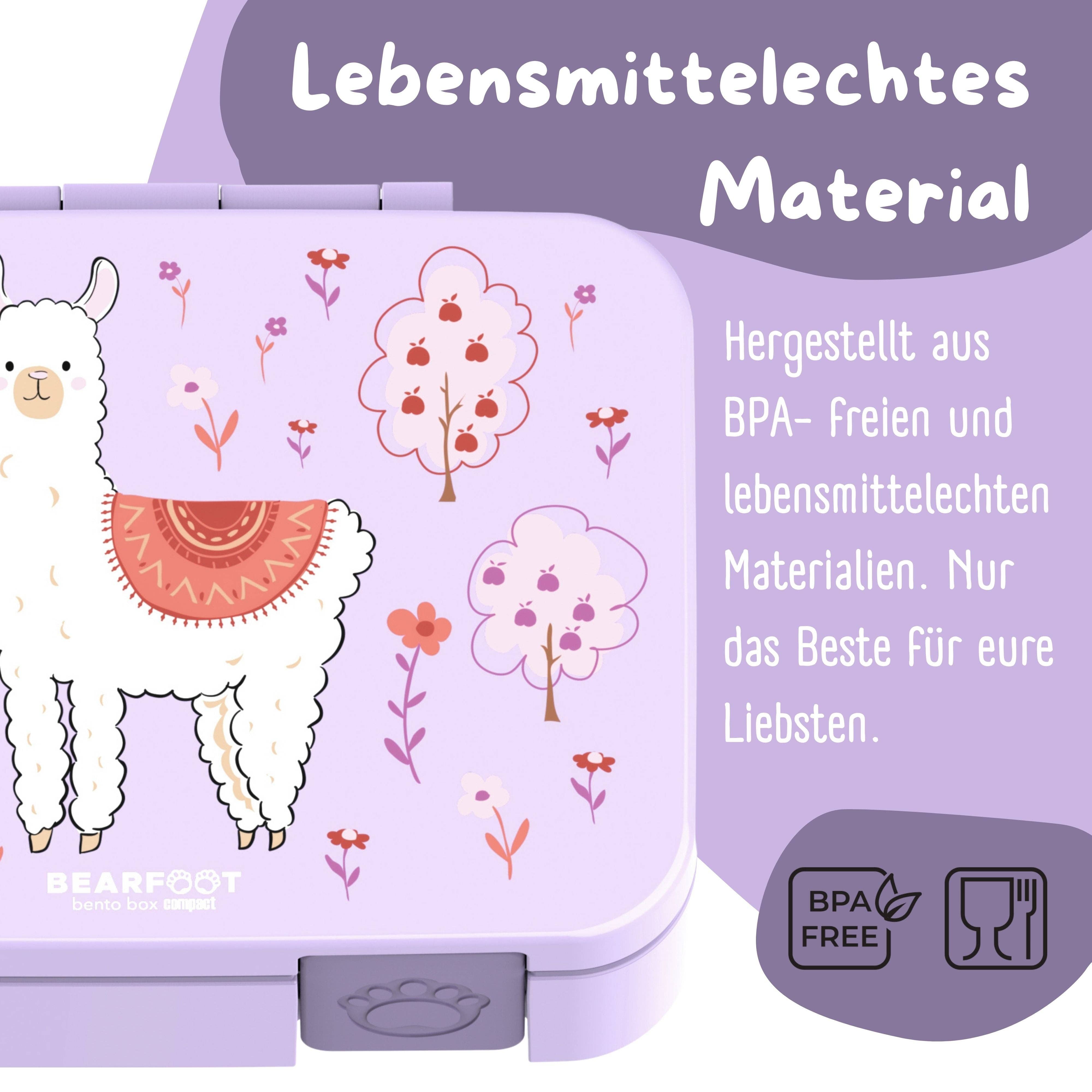 BEARFOOT - Wholesale Lunch Bag/Box - Kids - Lunch box with compartments, lightweight & leak-proof - Purple llama12