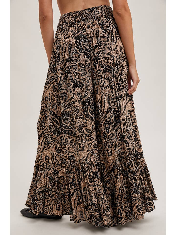 Bluivy - Wholesale Pants - Women's - PAISLEY PRINT WIDE RUFFLED PANTS16